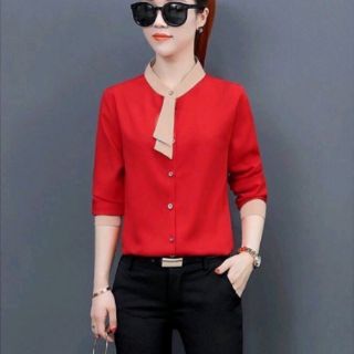 Áo sơ mi kiểu Hàn Quốc thắt cravat