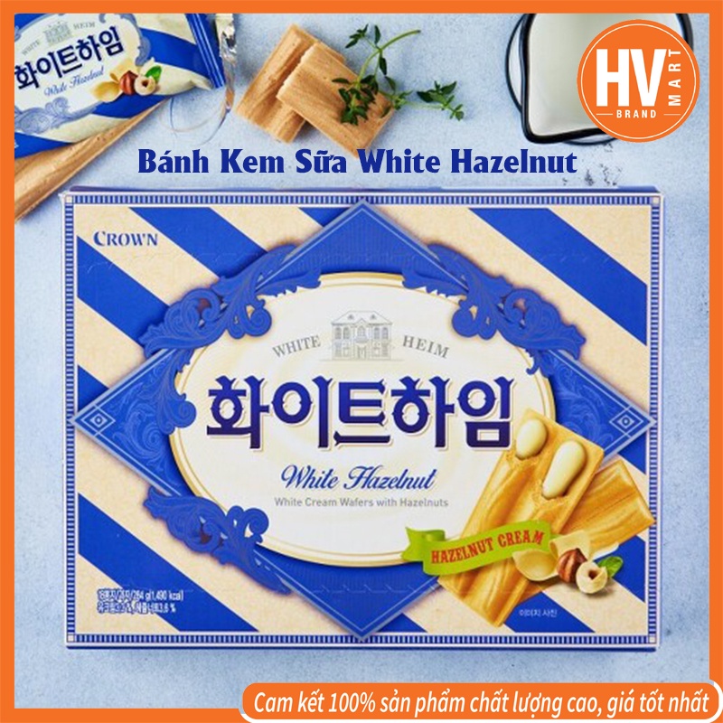 [Siêu Ngon] BÁNH QUY NHÂN SỮA HÀN QUỐC WHITE HAZELNUT 142G 화이트하임