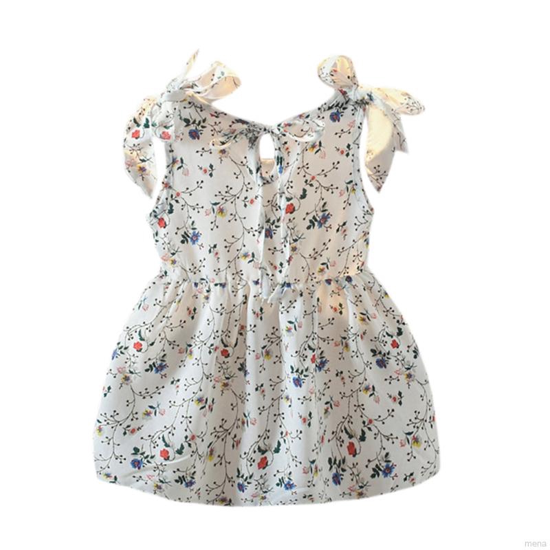 Đầm hai dây in hoa cho bé gái