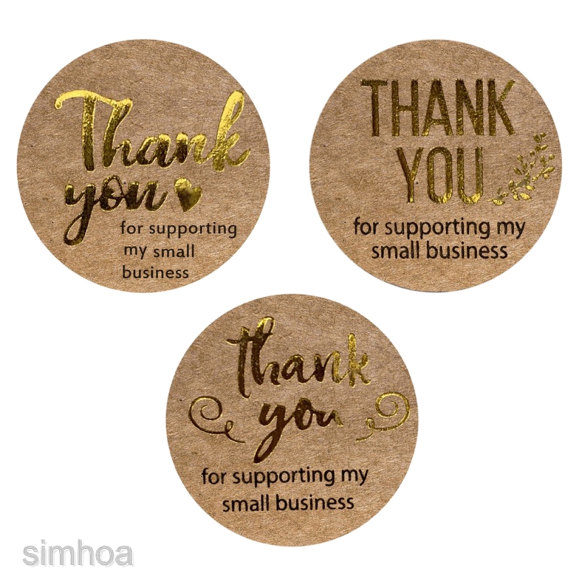 Cuộn 500 Miếng Dán In Chữ Thank You 1cm / 2.5cm Độc Đáo Trang Trí Gói Quà Tiện Dụng