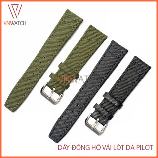 Dây đồng hồ vải dù pilot lót da cao cấp