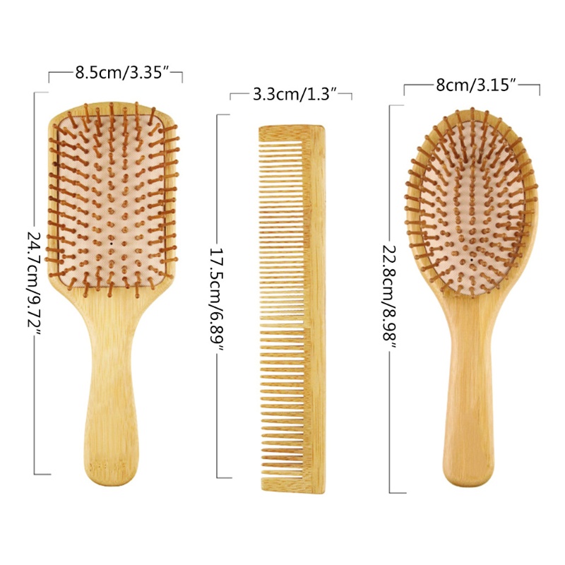 Bộ 2 Lược Chải Tóc Bằng Tre Giúp Gỡ Rối Tóc Cho Nam Và Nữ YOUYO