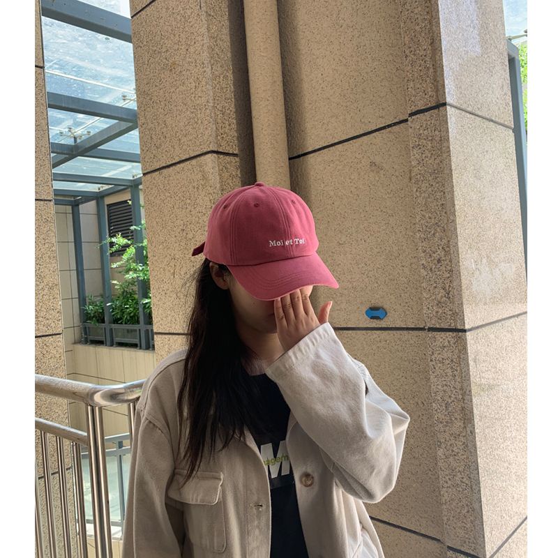 Mũ Lưỡi Trai In Chữ Raspberry Màu Hồng Thời Trang Xuân Thu Cá Tính Trẻ Trung