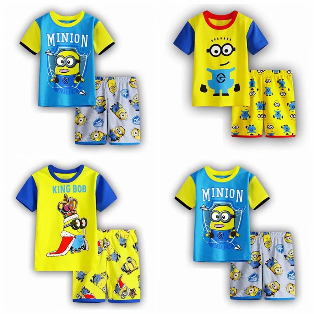 Set đồ ngủ hoạt hình Minion dễ thương cho bé gái