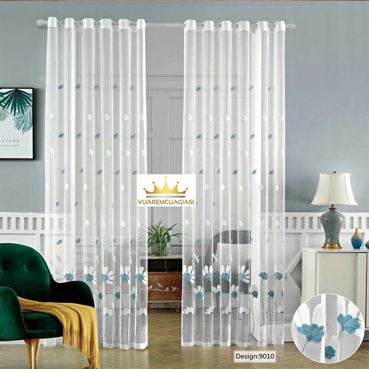 [Mã LIFEHLDEC giảm 10% đơn 99k] Rèm cửa sổ voan hoa văn trắng trang trí cực xinh decor phòng siêu đẹp VIP07 Vuaremgiasi