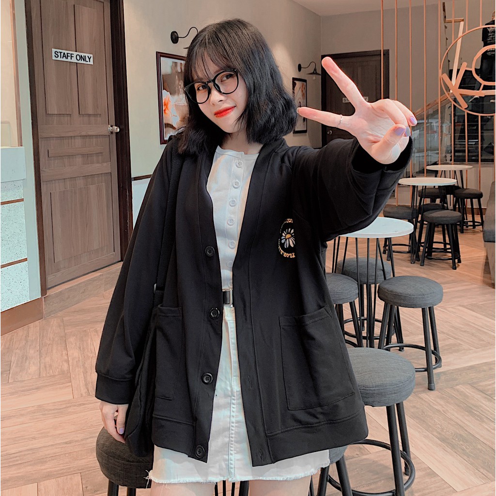 Áo Khoác Nỉ Cardigan FLORAL Ulzzang (ẢNH THẬT) | WebRaoVat - webraovat.net.vn