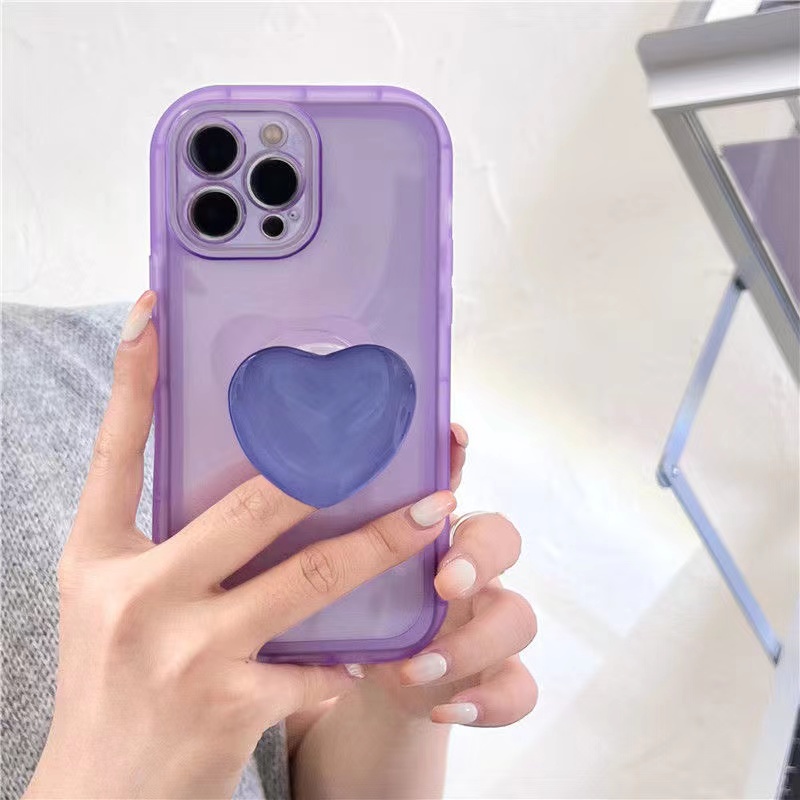 Ốp Điện Thoại Mềm Màu Kẹo Hình Trái Tim Dễ Thương Chống Sốc Cho iPhone X XR XS 11 12 13 Pro Max 7/8 SE2020 7 Plus/8 Plus