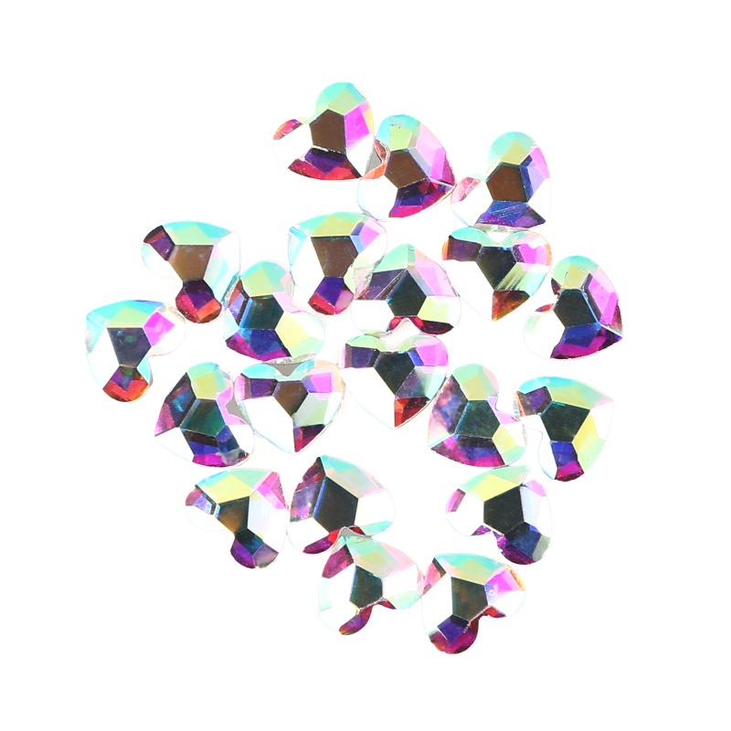 Hạt Pha Lê Thủy Tinh Hình Trái Tim Mặt Phẳng Trang Trí Móng Tay Ngày Valentines