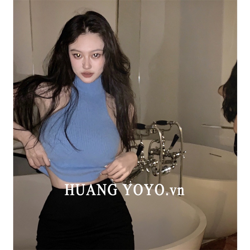 Áo Hai Dây Vải Nhung Dáng Ngắn Màu Tím Ngọt Ngào Quyến Rũ Thời Trang Hàn Quốc Cho Nữ