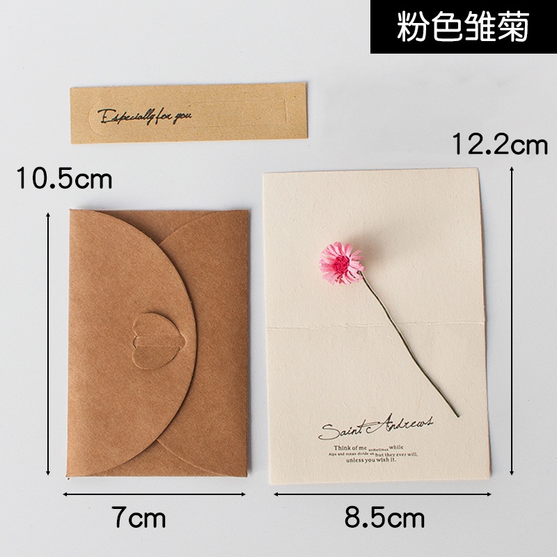 Thiệp Giấy Kraft Đựng Hoa Khô Phong Cách Cổ Điển Sáng Tạo Dùng Làm Quà Tặng Sinh Nhật/Chúc Mừng 2010/ 2011