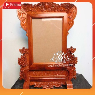 Khung ảnh thờ hoa mai,Khung hình thờ mai gỗ gõ 2 cỡ ảnh 21x31 và 25x35