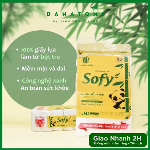 (Flash Sale)  Giấy Vệ Sinh Gấu Trúc 42 Cuộn SOFY Cao Cấp - Amina