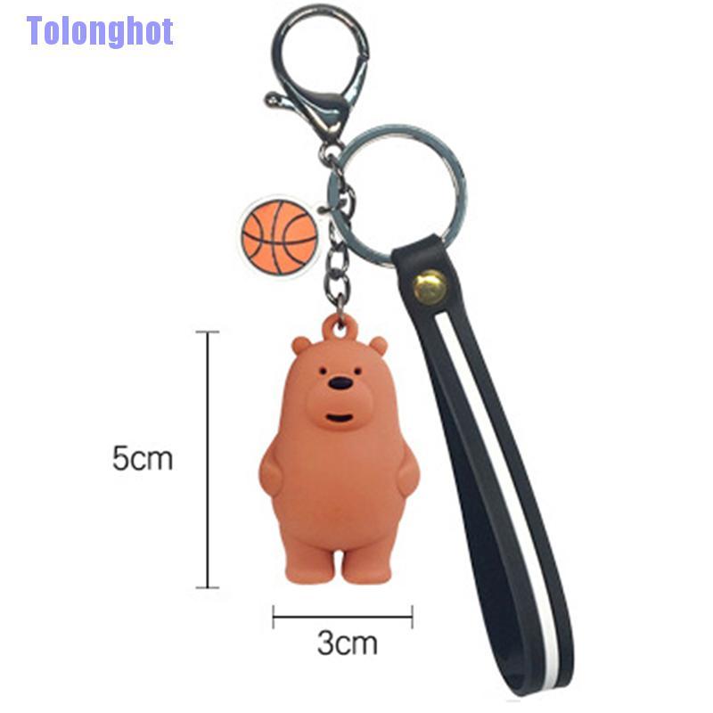 Tolonghot> we bare bears keyrings ice bear key chain lanyard bag pendants ornaments collect