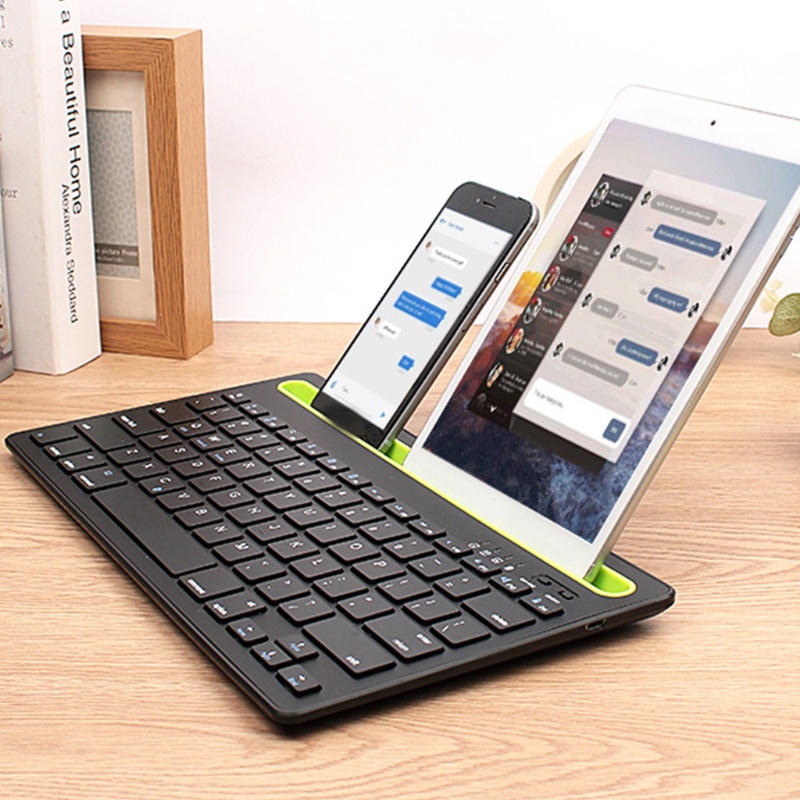 Bàn Phím Bluetooth Không Dây zzz Màu Xanh Nước Hồ Nhiều Chế Độ Có Thể Sạc Lại