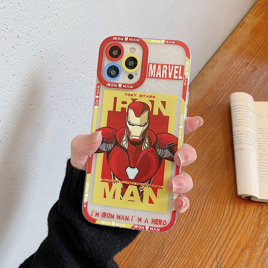Ốp Điện Thoại Họa Tiết Iron Man Hoạt Hình Cho iphone 13promax 12pro 11 xsmax xr 7plus 8plus 6splus