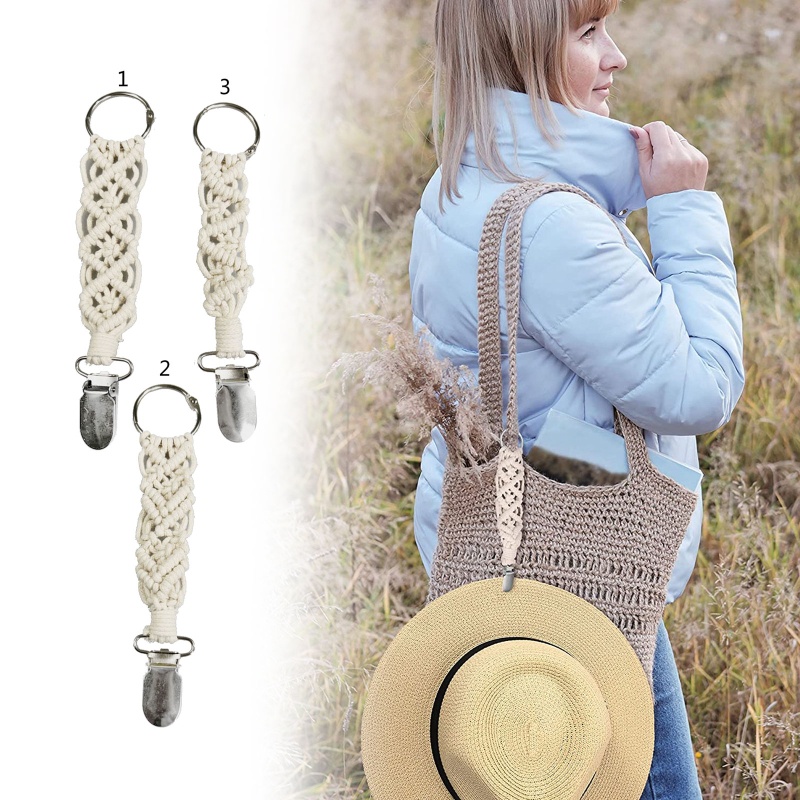 Giá Đỡ Mũ Mojito Bằng Dây Thừng Cotton Bện Kẹp Nón Hành Lý Du Lịch