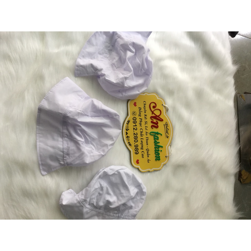 Nón Thực Phẩm Có Vành Silk Trắng _ Hình Chụp Thật
