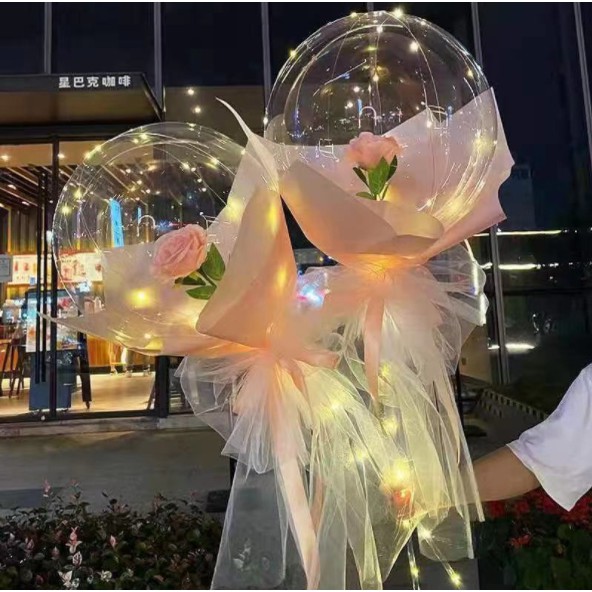 BONG BÓNG HOA HỒNG CÓ ĐÈN LED TRANG TRÍ 27