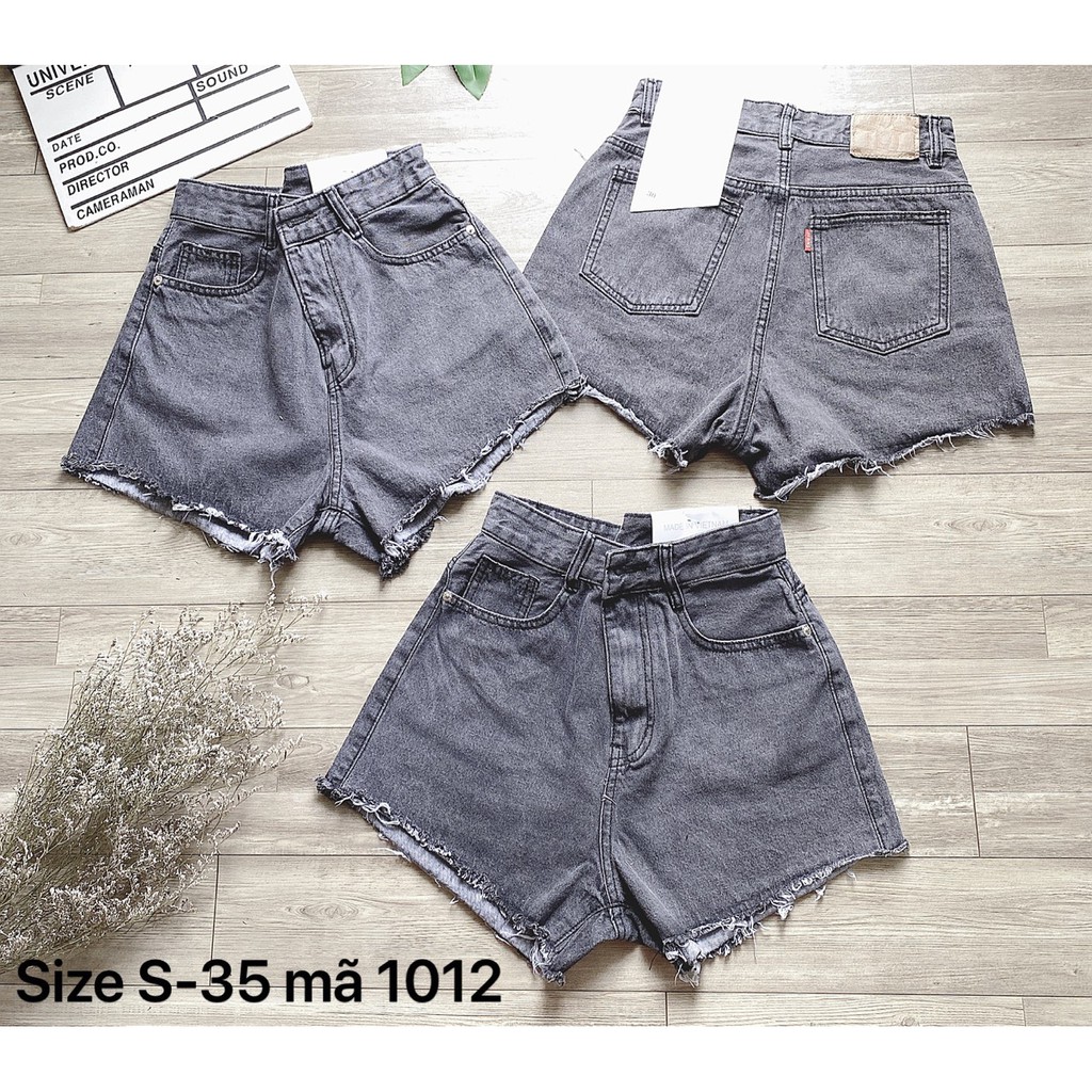 Quần short jean nữ màu xám từ size 40kg size đại 80kg mẫu trơn quần short lưng cao hàng VNXK - 2KJean