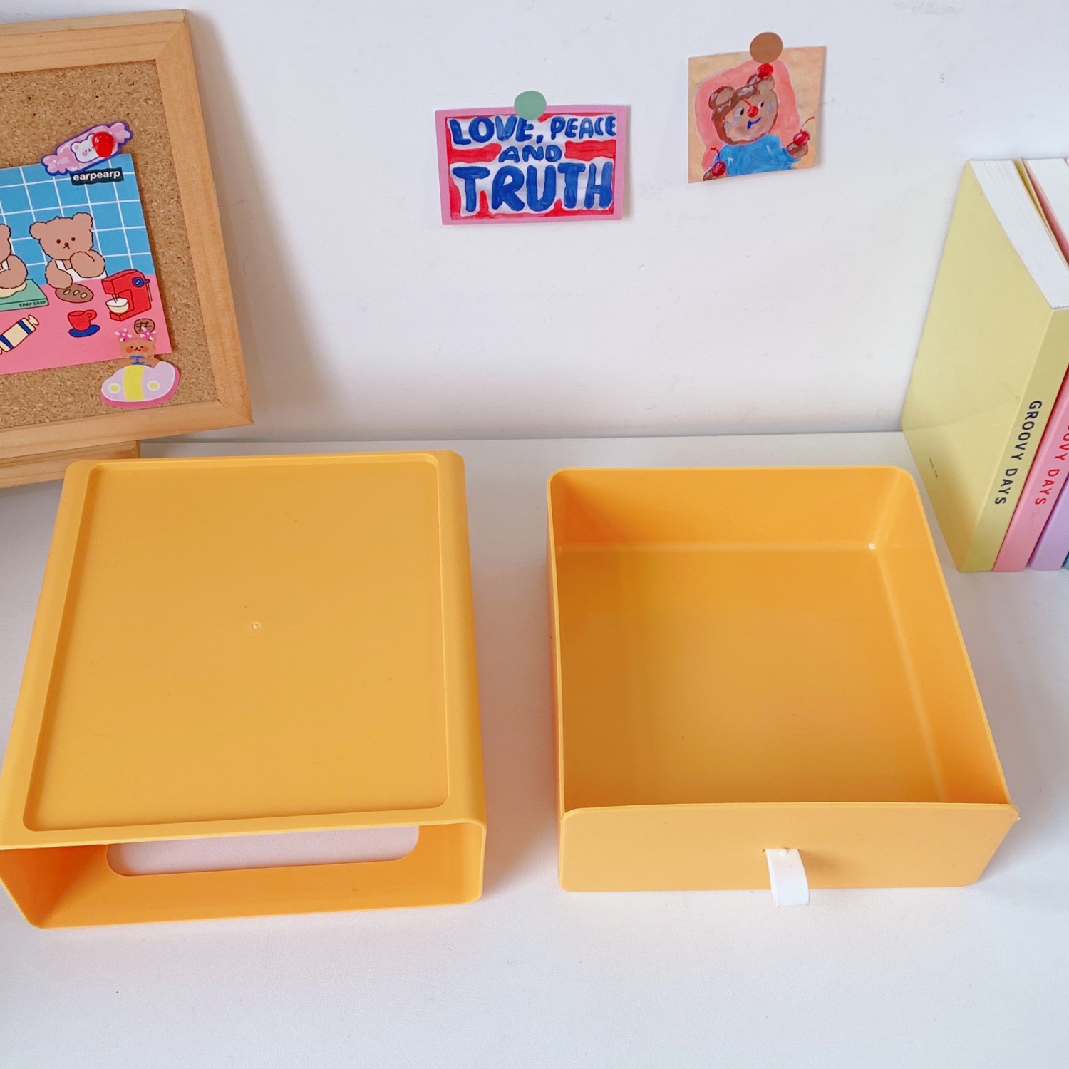 [Có sẵn] Hộp kệ lưu trữ ngăn kéo đựng đồ đa năng màu sắc xếp chồng thành tủ mini