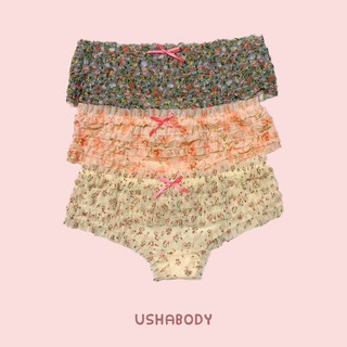Set 5 quần lót candy họa tiết phối ren xếp ly
