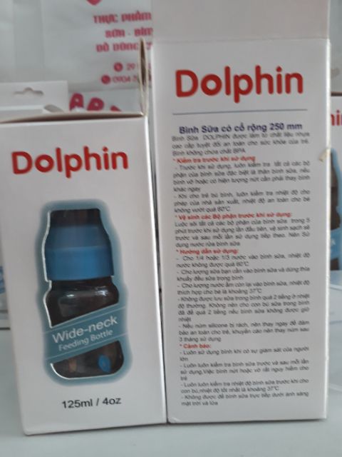 Bình sữa DOLPHIN cổ rộng 125ml / 250ml.