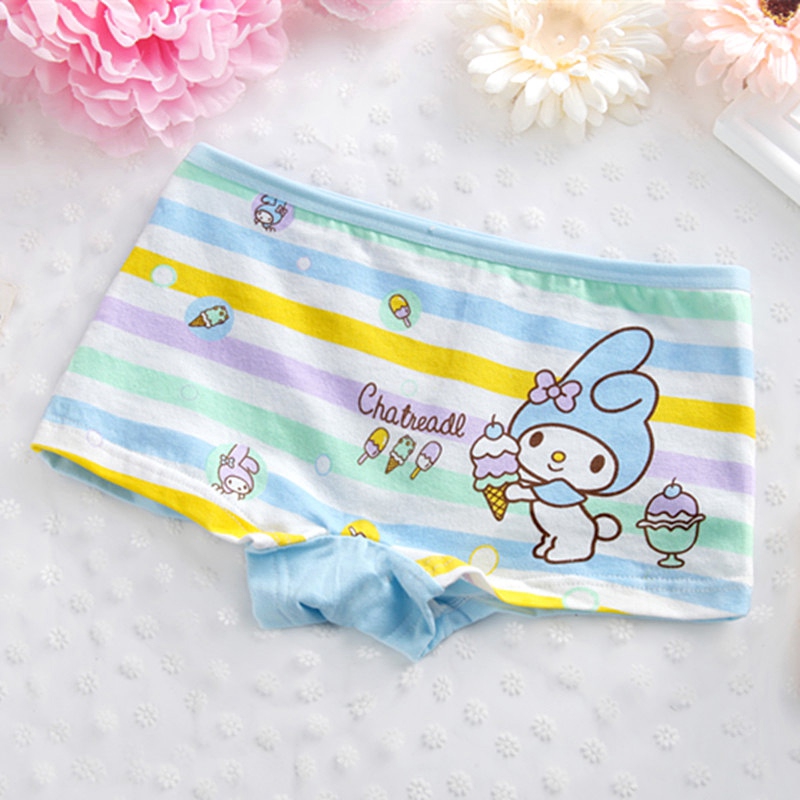 1 Quần Lót Boxer Vải Cotton Thoáng Khí In Hình Thỏ Hoạt Hình Cho Bé Gái