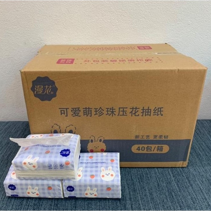 Thùng 40 Gói giấy ăn Thỏ trắng siêu trắng, siêu mịn (Hàng nội địa Trung)