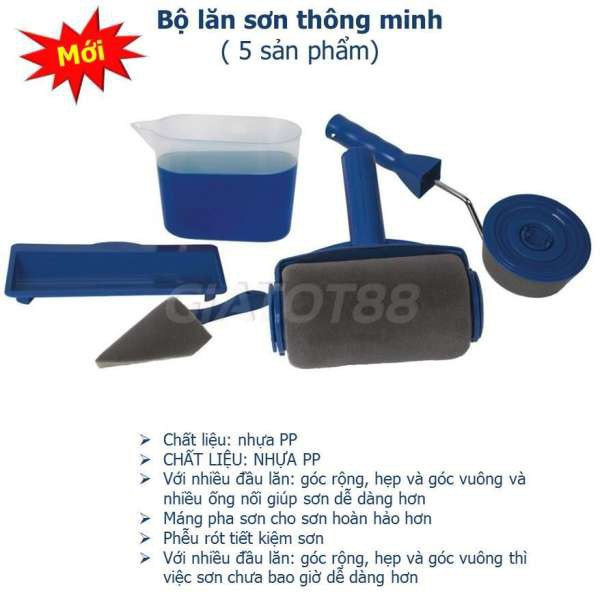 Bộ lăn sơn thông minh công nghệ mới. Con lăn sơn thông minh 5 món tiện lợi