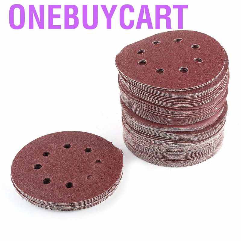 Set 100 Tấm Giấy Nhám 8 Lỗ 5 &quot;60 / 80 / 100 / 120 / 240 Grit