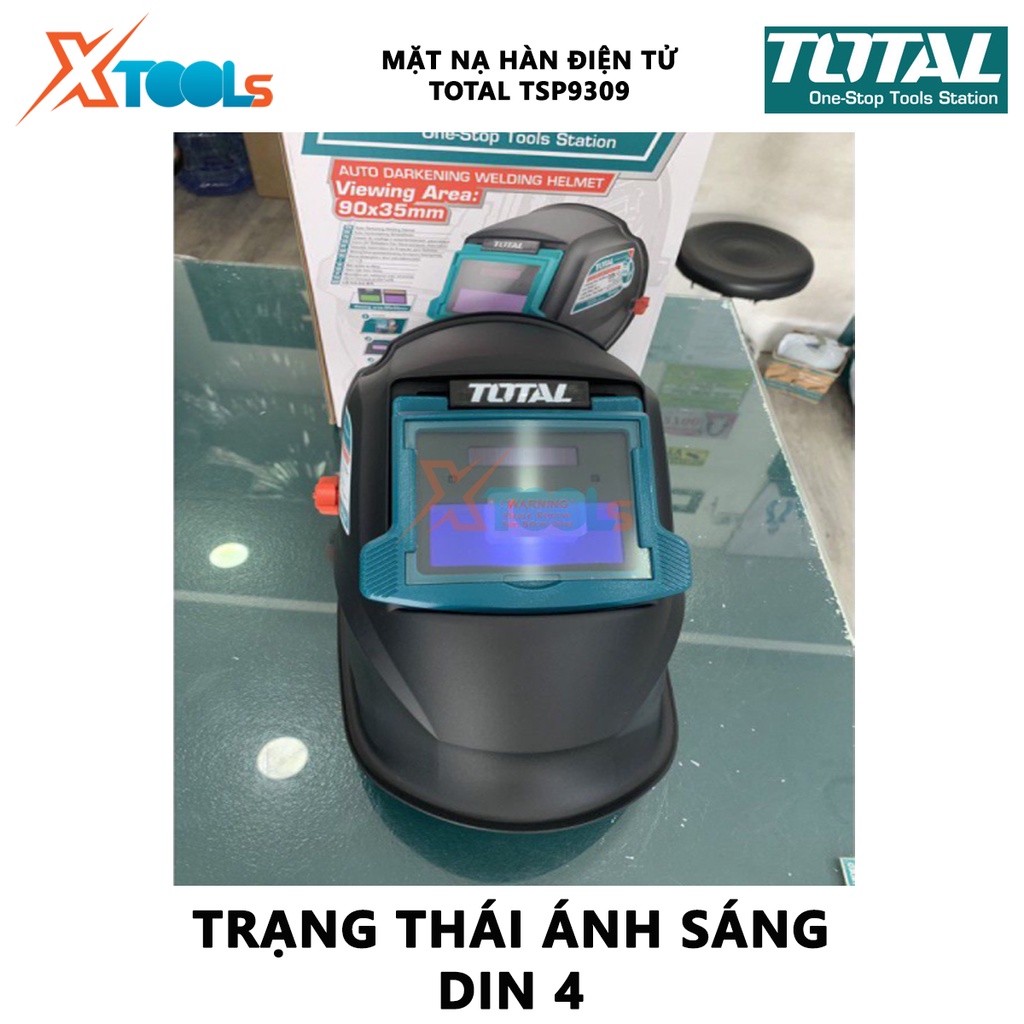 Mặt nạ hàn điện tử TOTAL TSP9309 mặt nạ hàn tự động Vùng quan sát 90×35mm, Kích thước vùng tối 110 × 90 × 9mm [XTOOLs]