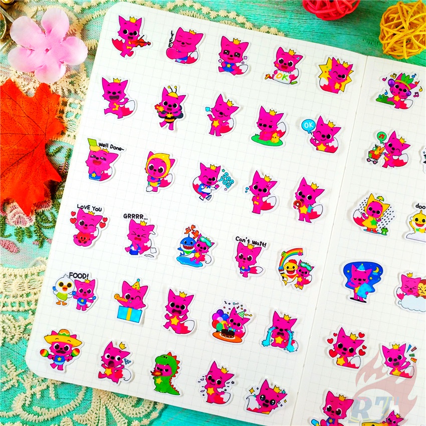 ★★★ Sticker Dán Trang Trí Nhật Ký Mini Pinkfong Q-1 ★★★ 60 Miếng Dán Trang Trí Album Thời Trang (Size: 2~3cm)