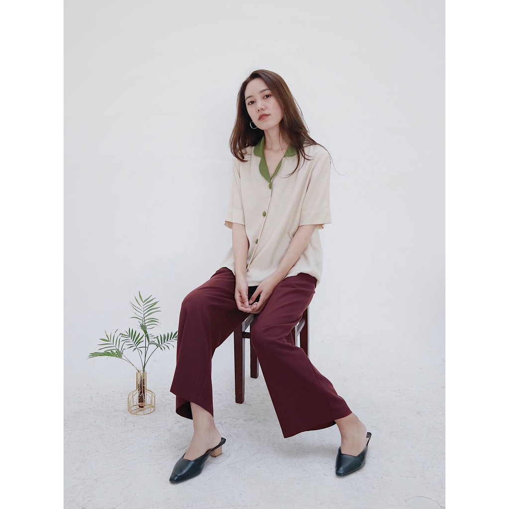 Chicka Chicka - Áo Pijama collar shirt - Beige