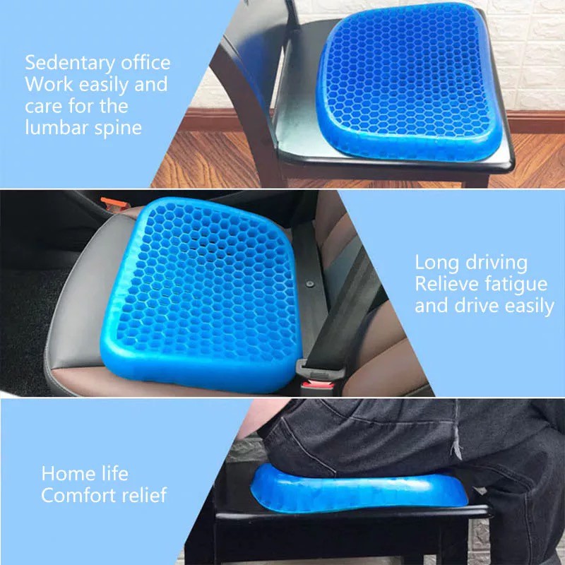 Đệm ngồi 3d thoáng khí lót mông chống đau mỏi silicon cao cấp 2 lớp lót ghế ngồi văn phòng mẫu mới 2023