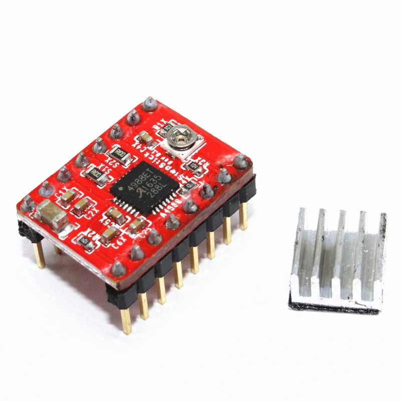 Thiết bị điều khiển động cơ bước A4988 2A DC cho máy in 3D (có thiết bị tản nhiệt)