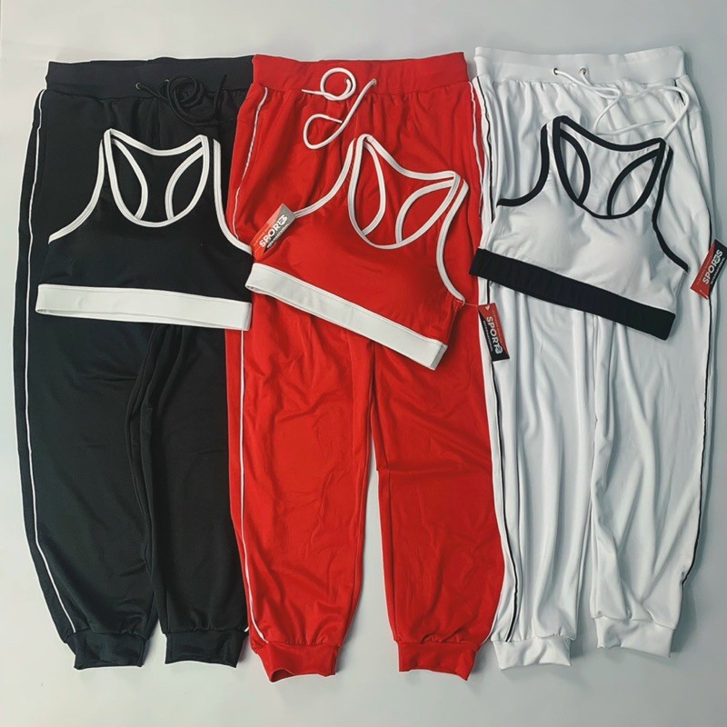 Set jogger viền tập gym cực chất