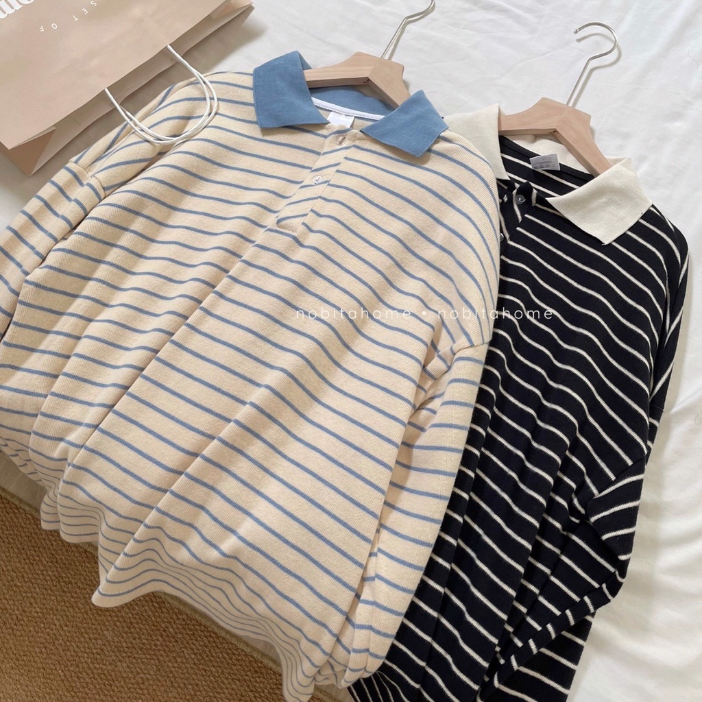 ÁO THUN TAY DÀI CỔ POLO KẺ SỌC BELFAST