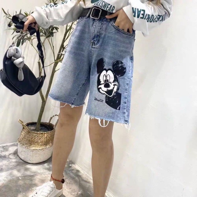 QUẦN BÒ NGỐ MICKY RÁCH CỰC XINH HÀNG BÁN SHOP