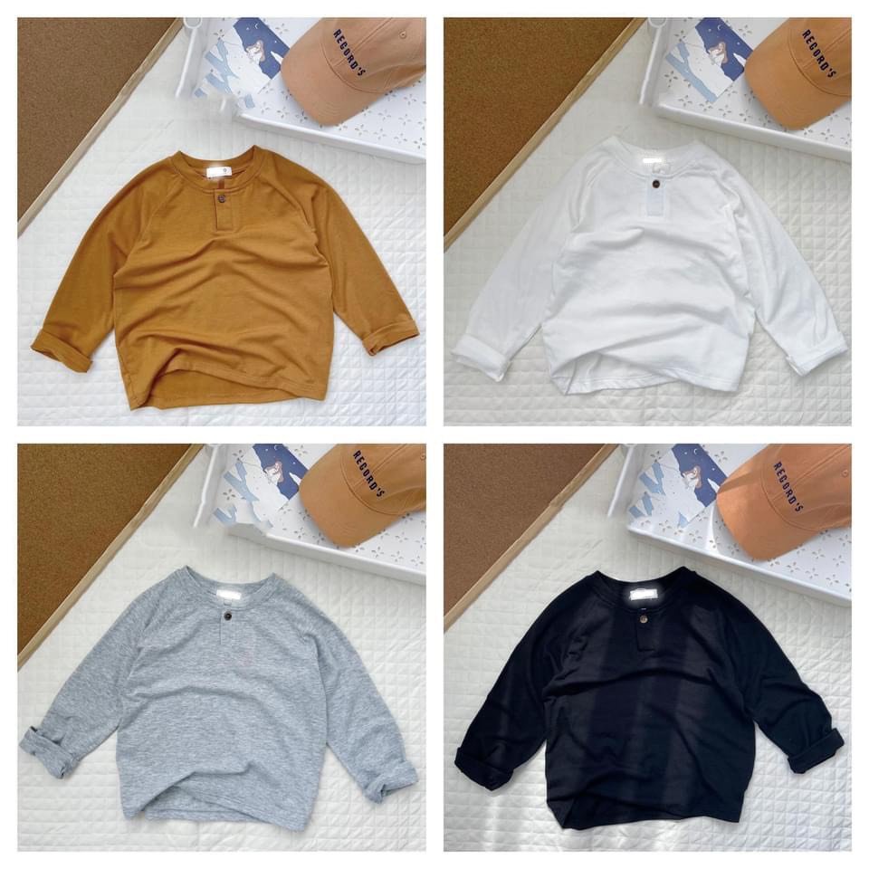 Áo dài tay cho bé 8-18kg, áo thun cotton cho bé trai bé gái