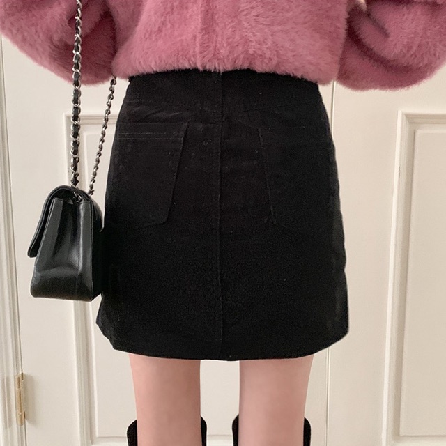 (ORDER) Chân váy dáng chữ A nhung tăm xẻ vạt ôm body gợi cảm Hàn Quốc New 2020 | BigBuy360 - bigbuy360.vn