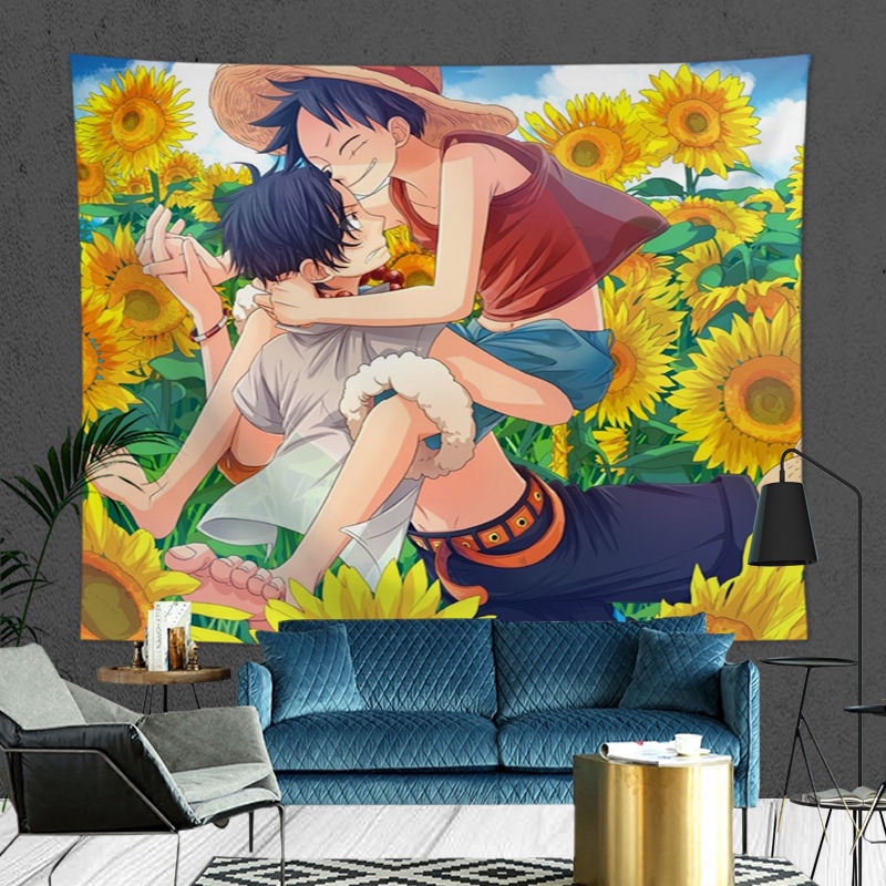 Anime Luffy One Piece Vải nền in Vải treo Trang trí phòng ngủ Ký túc xá cần phải có Vải dán tường Tấm thảm Tấm thảm Những gì bạn thấy là những gì bạn nhận được