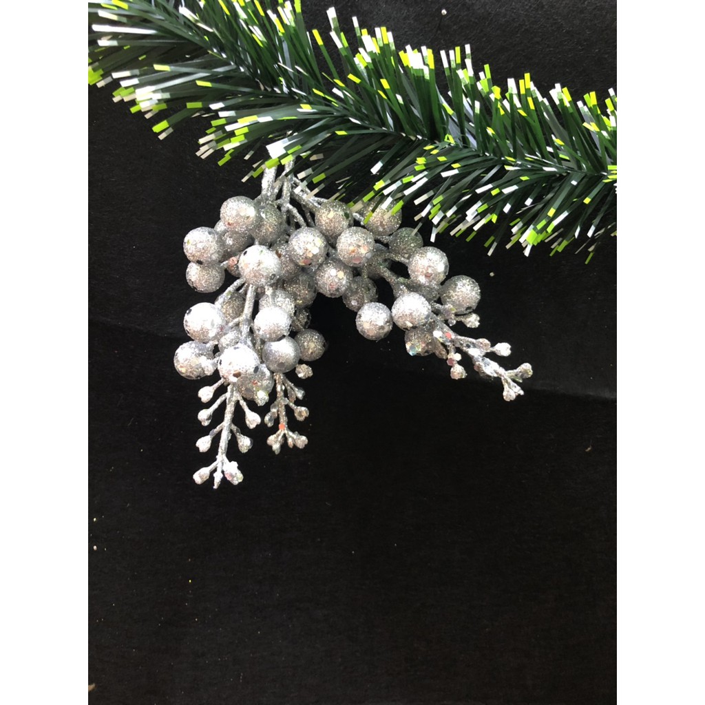[HCM] NOEL - BỊCH 10 NHÁNH -TRÁI CHERRY KIM TUYẾN TRANG TRÍ NOEL | 10 cành quả cherry phủ kim tuyến