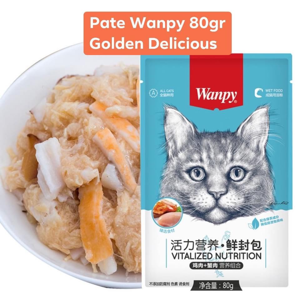 Pate Thịt Hộp Cho Mèo Wanpy Túi 80Gr - Thương Hiệu Lớn - Hương Vị Mèo Yêu Thích - Giá Dễ Chịu