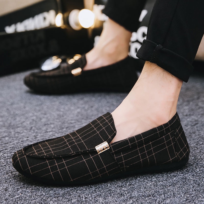 Giày lười vải canvas thoáng khí thời trang Hàn Quốc 2021 cho nam