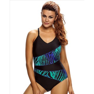 Monokini đen basic viền xanh óng ánh big size 70-75kg