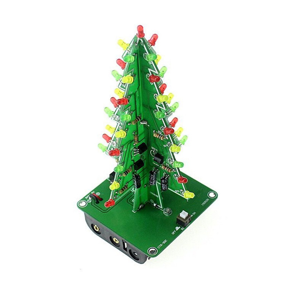 Bộ lắp ráp cây thông giáng sinh có đèn LED 7 màu 3D độc đáo DIY