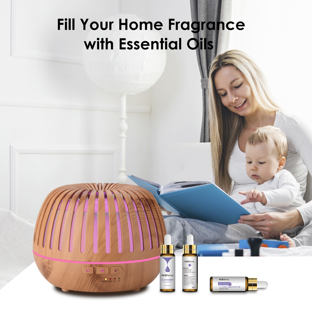 Máy xông tinh dầu hình đèn lồng mẫu mới dung tích 500ml có đèn led 7 màu - Diffuserlux