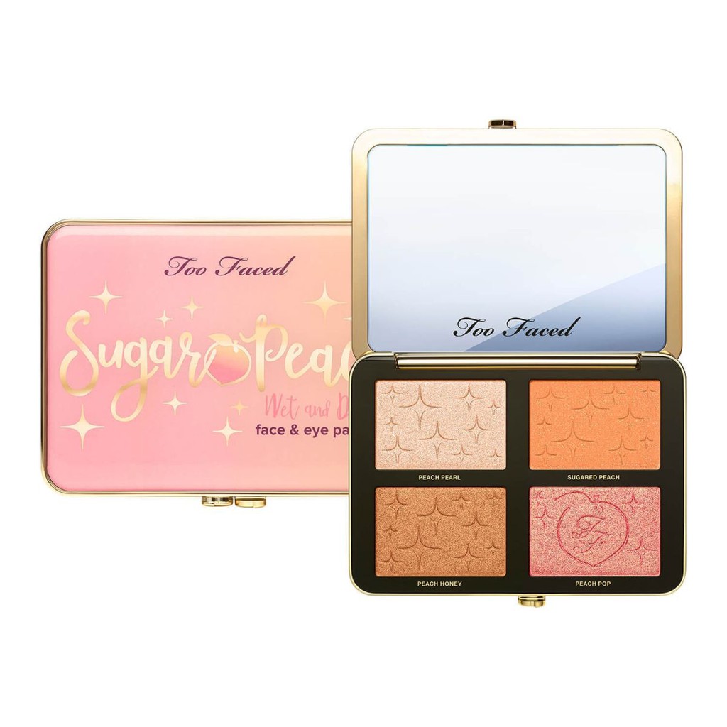 BẢNG PHẤN TẠO KHỐI TOO FACE SUGAR PEACH WET AND DRY FACE &amp; EYE PALETTE CHÍNH HÃNG - 8169