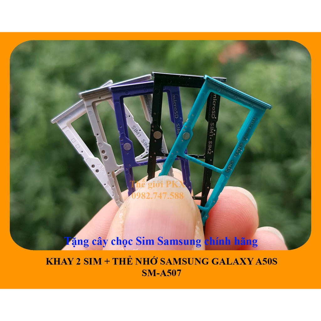 Khay sim Samsung A50S chính hãng A507 + Tặng cây Chọc sim chính hãng