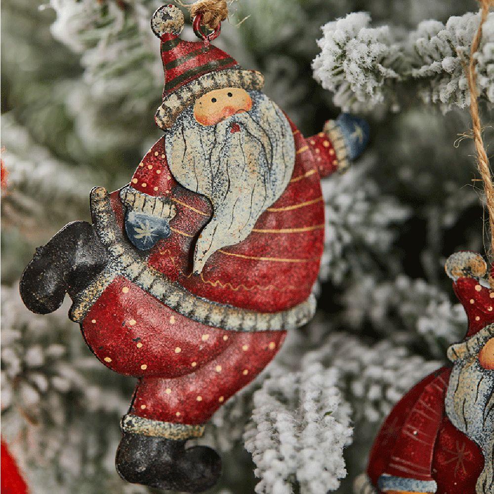 CONOPERY Phụ Kiện Trang Trí Giáng Sinh Hình Ông Già Noel Hoạt Hình Bằng Kim Loại